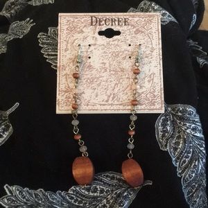 Animal Safari Brown Boho Dangling Bead Earrings